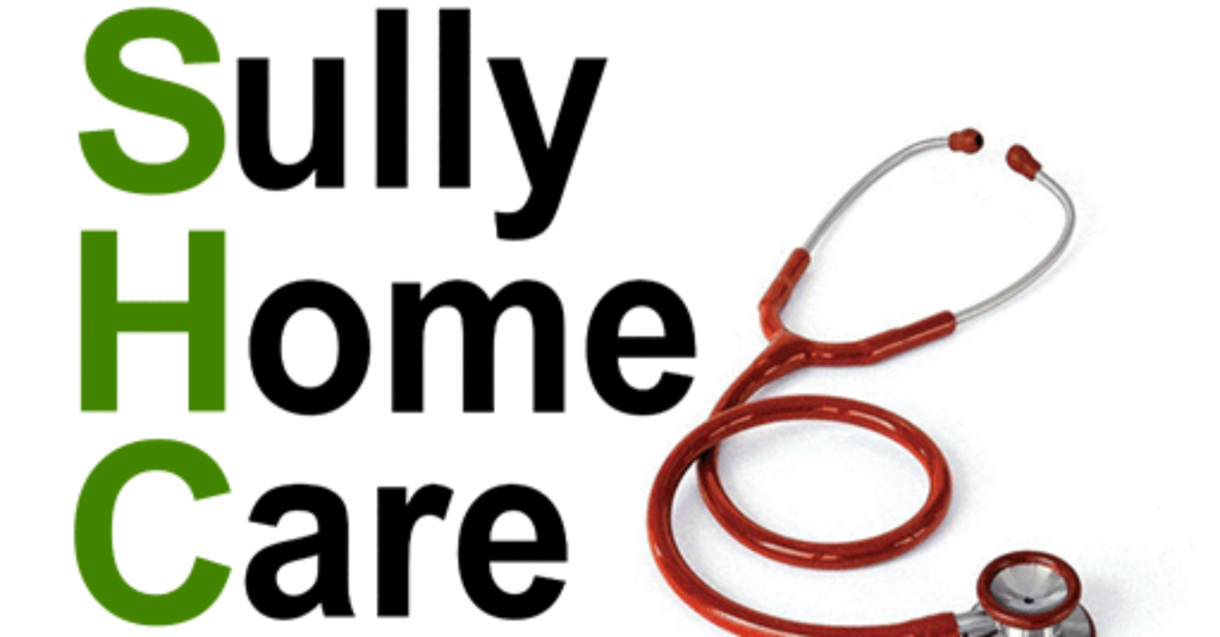 A red stethoscope with the words fully home care written in black.