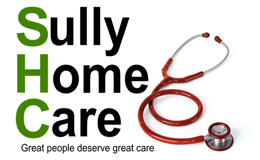 A red stethoscope and some words that say " fully home care ".